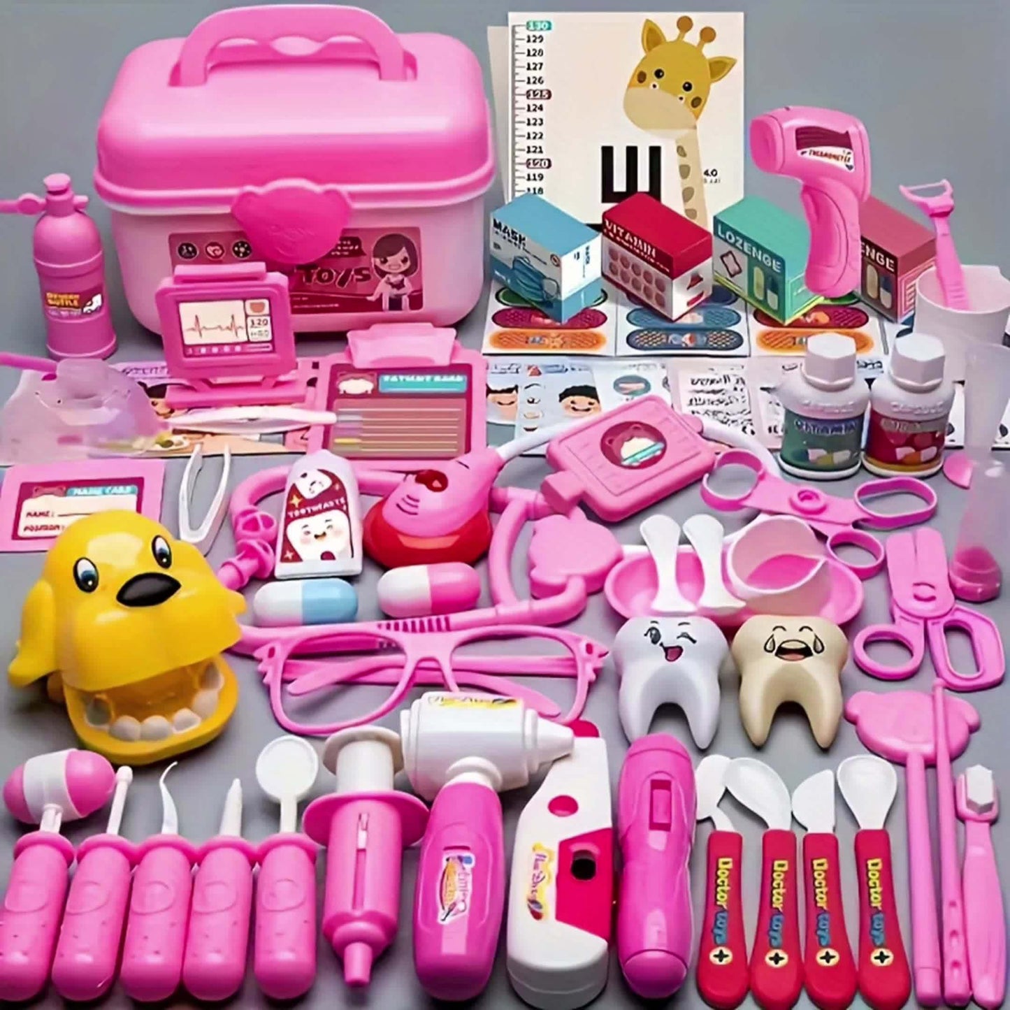 Doctor's Pretend Play Toys, Children's Doctor's Toy Set, Girls' Simulation Nurse's Stethoscope, Injection, Dental Pretend Play Baby Toys, As Halloween, Chrismas Gift (some Parts Are Randomly Colored)