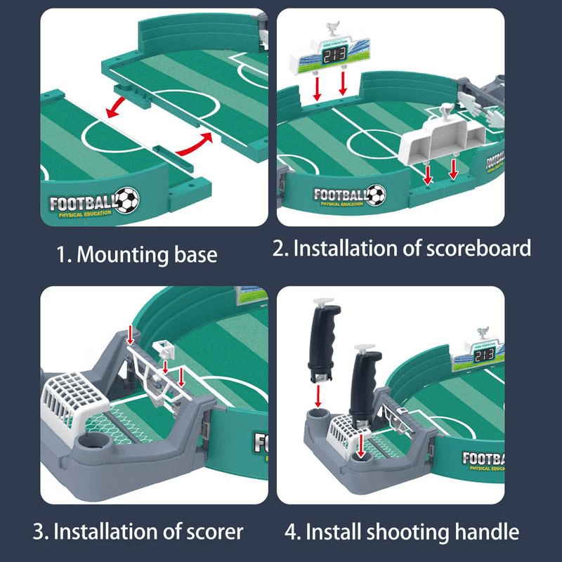 Fun Table Soccer Game Set With 2 Balls - No Need For Electricity, Durable High-Index Plastic, Perfect For Parties & Outdoor Play - Great Educational Gift For Boys