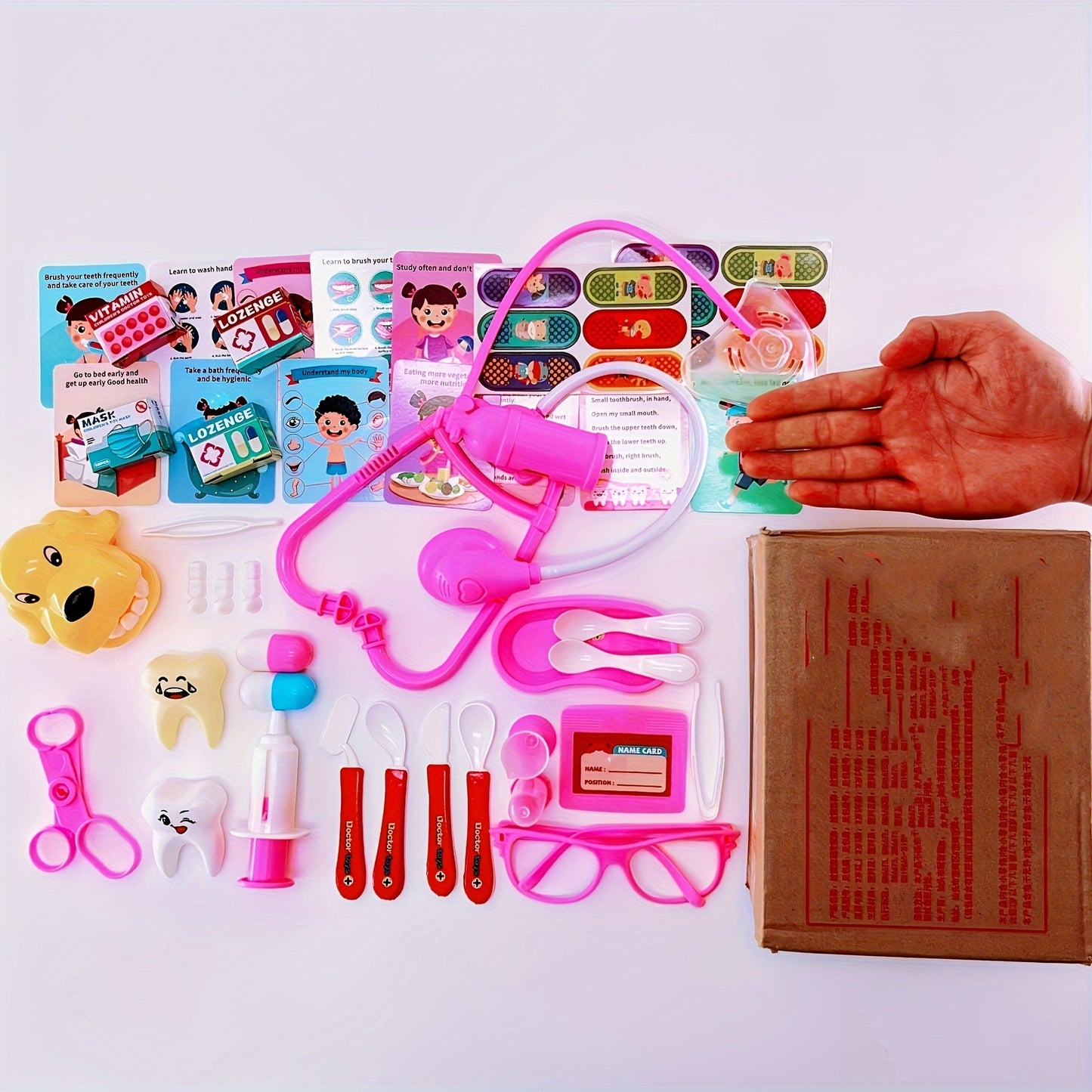 Doctor's Pretend Play Toys, Children's Doctor's Toy Set, Girls' Simulation Nurse's Stethoscope, Injection, Dental Pretend Play Baby Toys, As Halloween, Chrismas Gift (some Parts Are Randomly Colored)