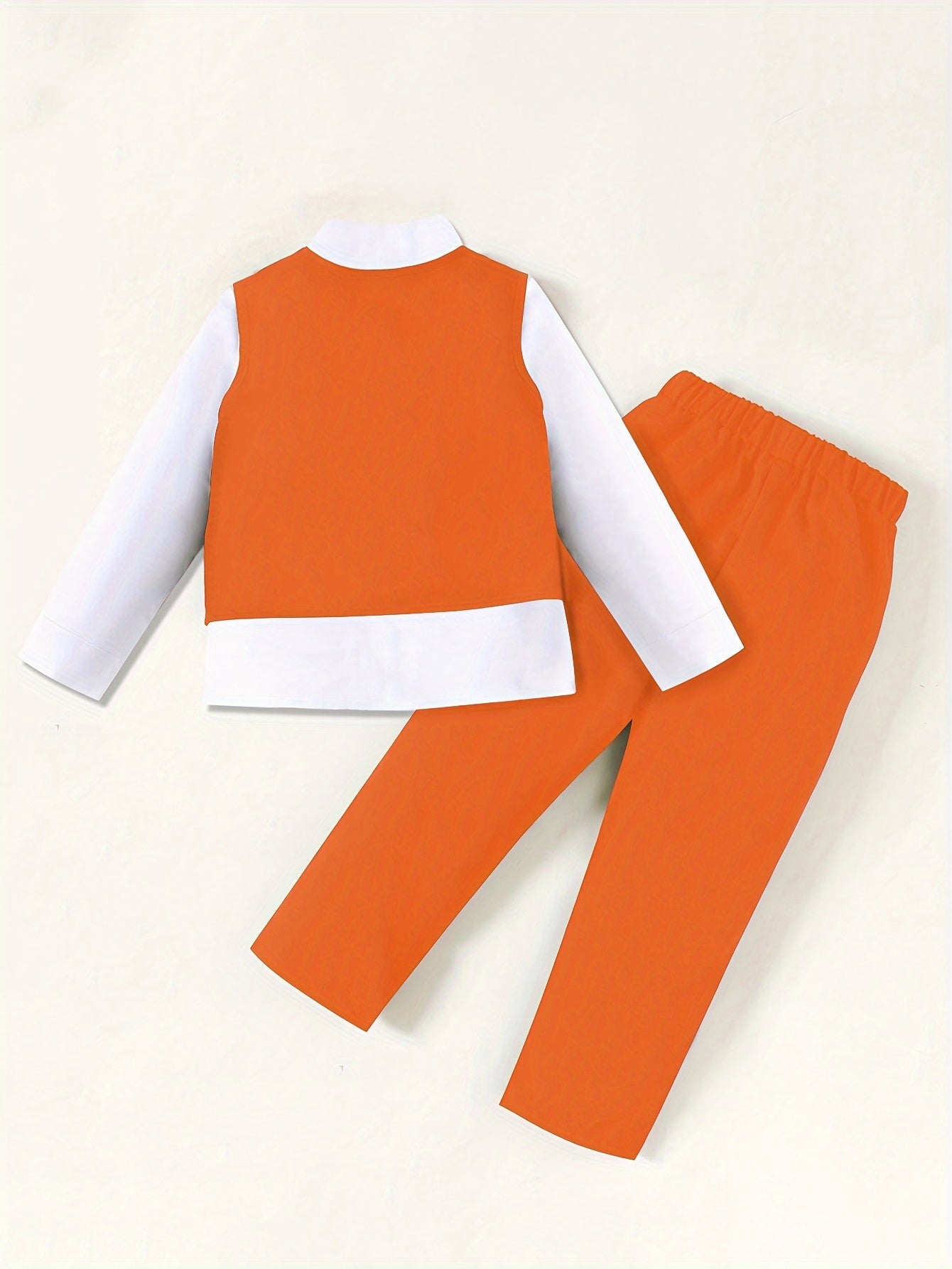 Boys 3-Piece Gentleman Suit Set – Solid Shirt, Pants, Vest, And Bow Tie - Perfect For Birthdays, Parties, Weddings