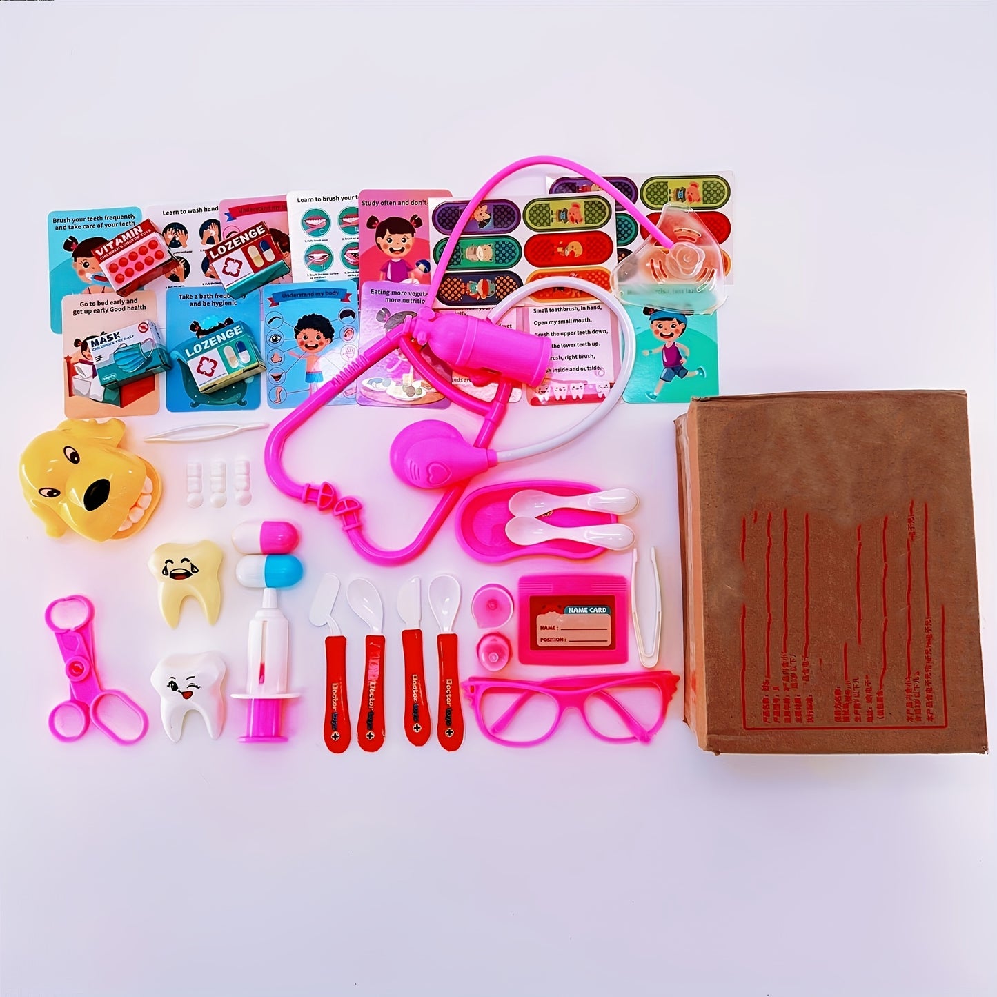 Doctor's Pretend Play Toys, Children's Doctor's Toy Set, Girls' Simulation Nurse's Stethoscope, Injection, Dental Pretend Play Baby Toys, As Halloween, Chrismas Gift (some Parts Are Randomly Colored)