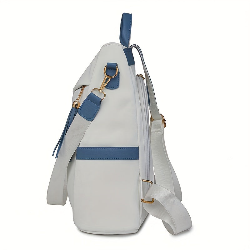 Chic Tassel-Embellished Women's Backpack - Fashionable Faux Leather, Large Capacity, Anti-Theft with Adjustable Straps for Travel & Casual Use