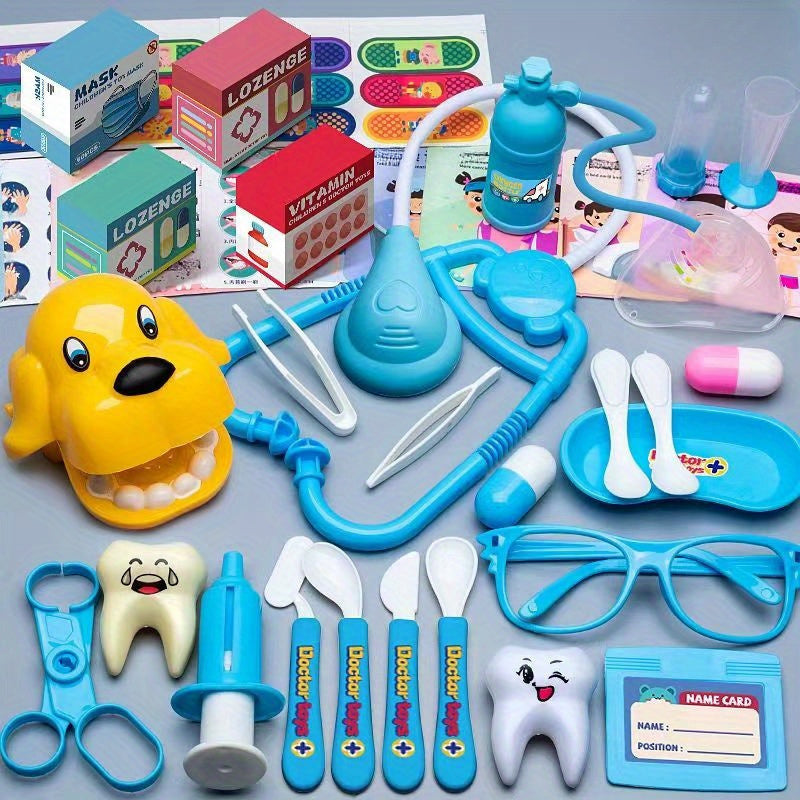 Doctor's Pretend Play Toys, Children's Doctor's Toy Set, Girls' Simulation Nurse's Stethoscope, Injection, Dental Pretend Play Baby Toys, As Halloween, Chrismas Gift (some Parts Are Randomly Colored)