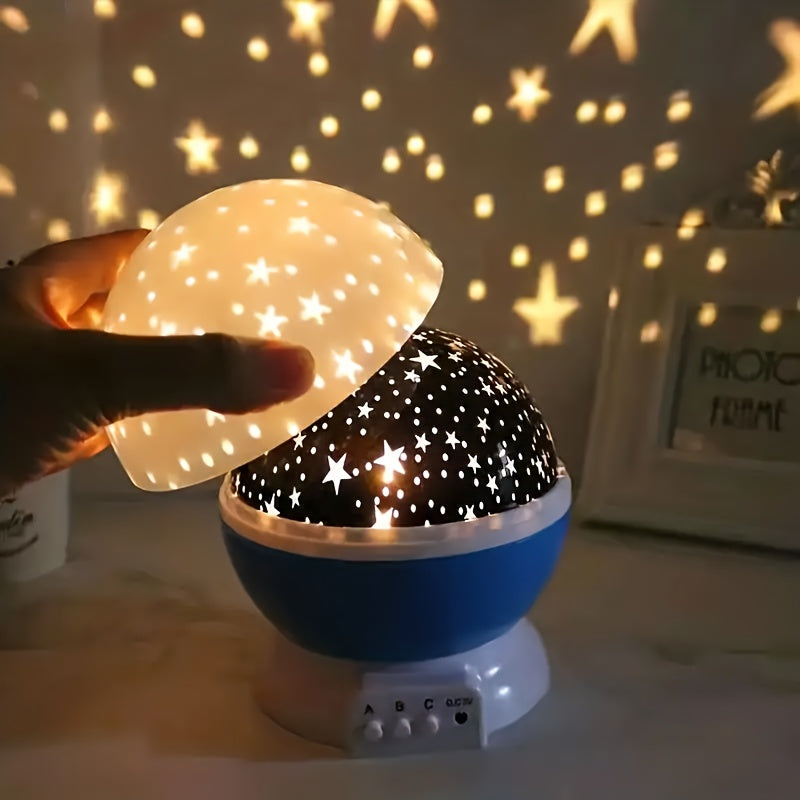 1pc Star Moon Night Light Projector - Starry Night Light For Bedroom Lamp Toys For Gifts Birthday, 360 Degrees Rotating Moon Star Projector, Colour Changing LED Night Light Lamps, Christmas Gifts