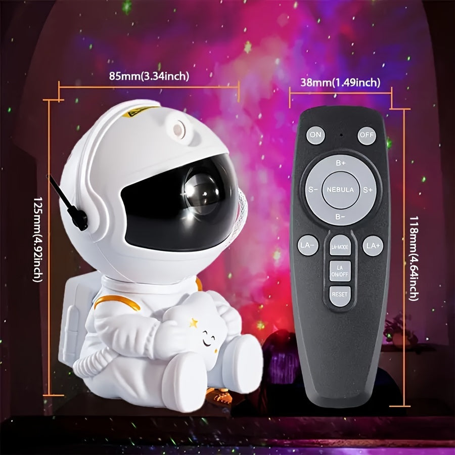 Astronaut For Galaxy Night Light Projector with Remote - 360° Rotating Head, USB Powered, Perfect for Room & Game Room Decor, Ideal Birthday or Holiday Gift - Boys