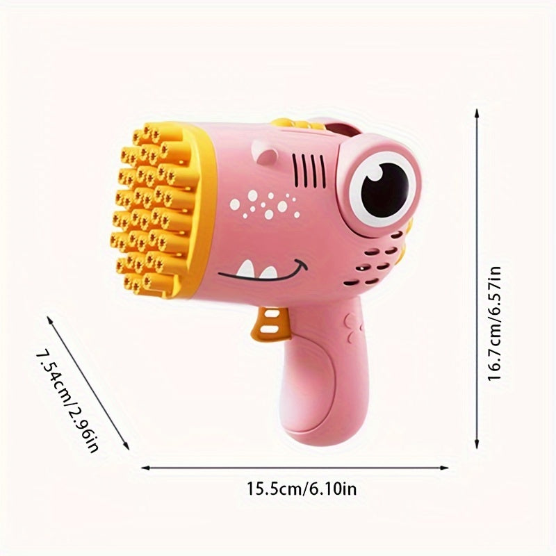 Dinosaur Bubble Blaster - 40-Hole Handheld Foam Shooter for Outdoor Play, Ideal Gift for Youngsters, Girls and Boys