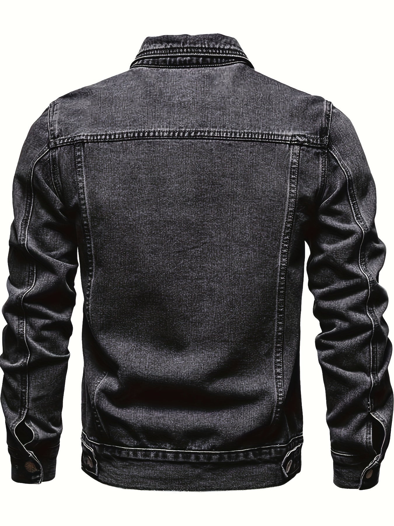 Men's Casual Denim Jacket, Street Style Button Up Jacket