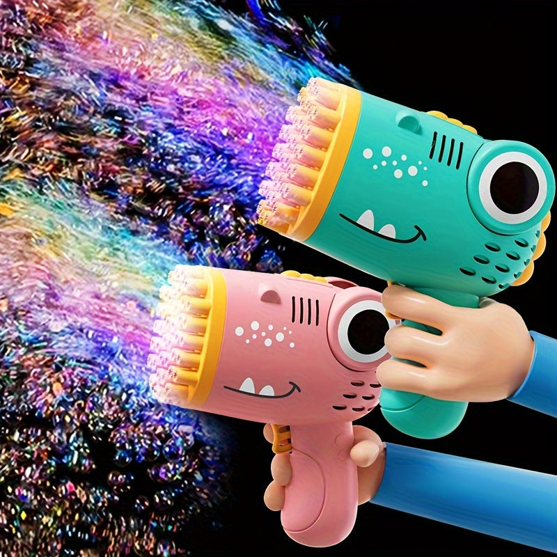 Dinosaur Bubble Blaster - 40-Hole Handheld Foam Shooter for Outdoor Play, Ideal Gift for Youngsters, Girls and Boys