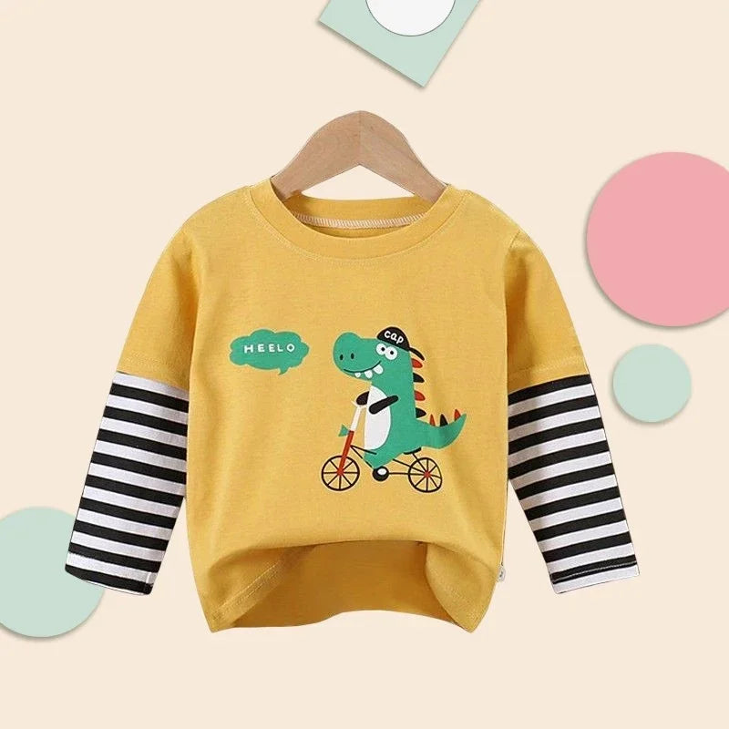 Children's Clothing Boys T-Shirt kids clothes Cartoon Tops Long Sleeve Baby Clothing Autumn Winter Cotton Print Sweatshirt