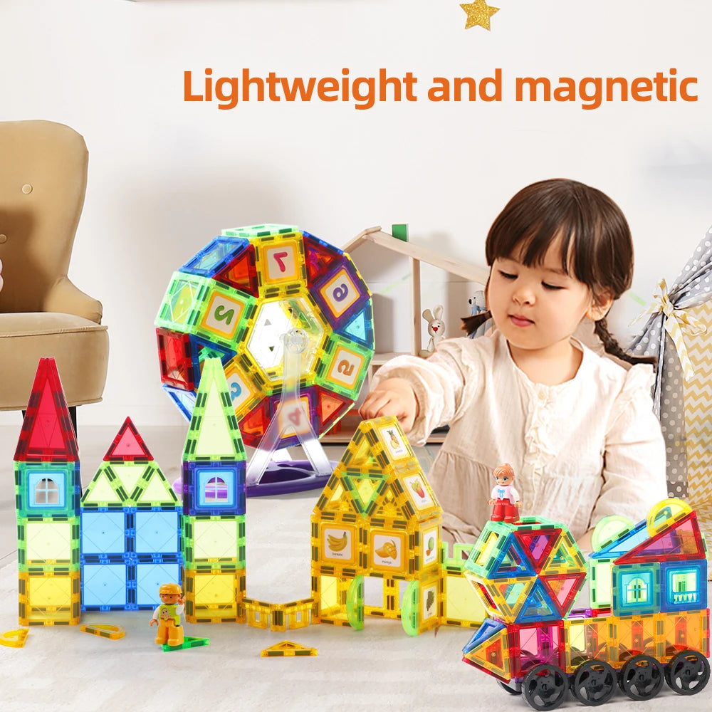 Romboss Magnetic Building Blocks Set Magnetic Sheet Construction Building Puzzle Tiles Boys Girls Children Montessori Toys Gifts