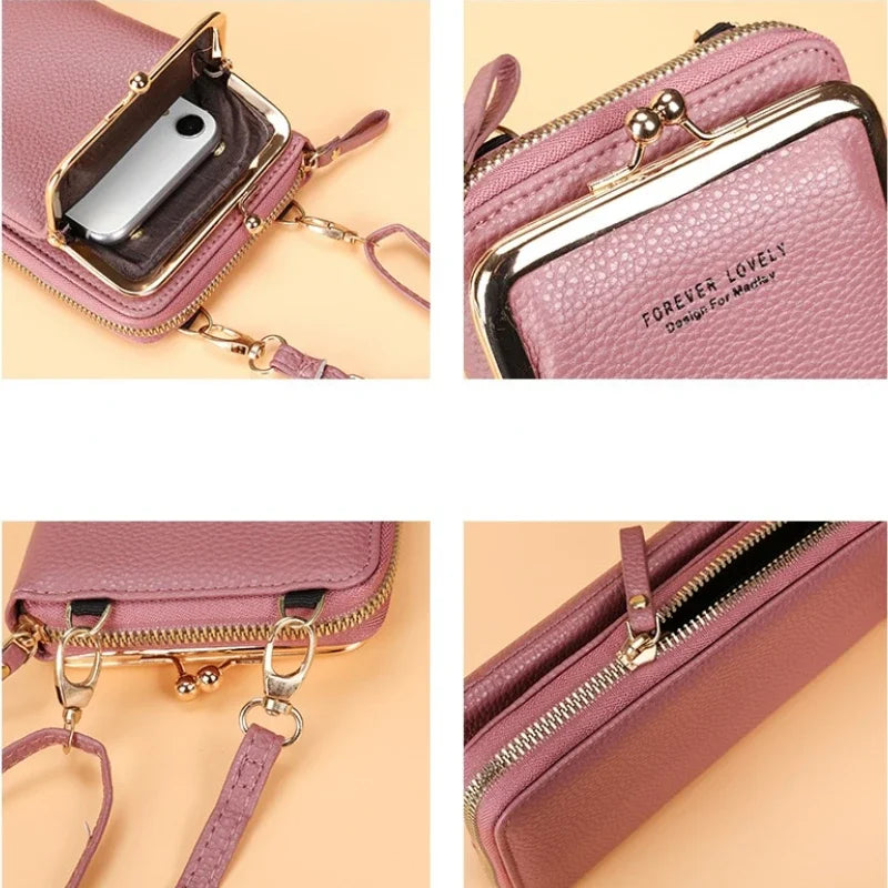 Trendsetting Mini Crossbody Bag for Women - Matte Leather, Compact & Stylish! Perfect for On-the-Go - Clutch, Messenger, Phone Bag, and Purse All in One!