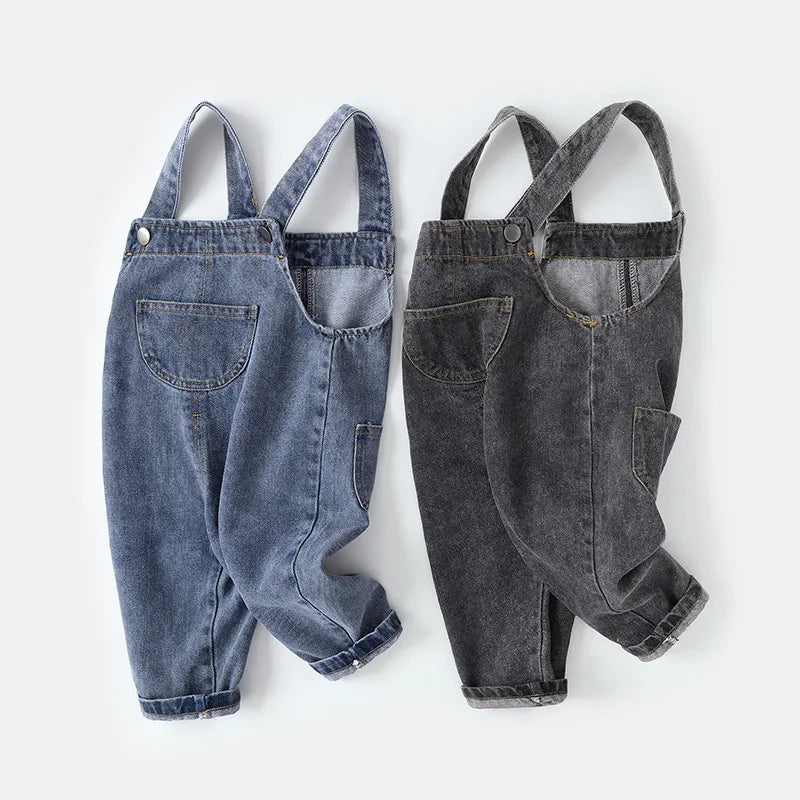 MILANCEL New Arrival Children Clothes Baby Boys Overalls Solid Brief Style Toddler Denim Overol Jumpsuits