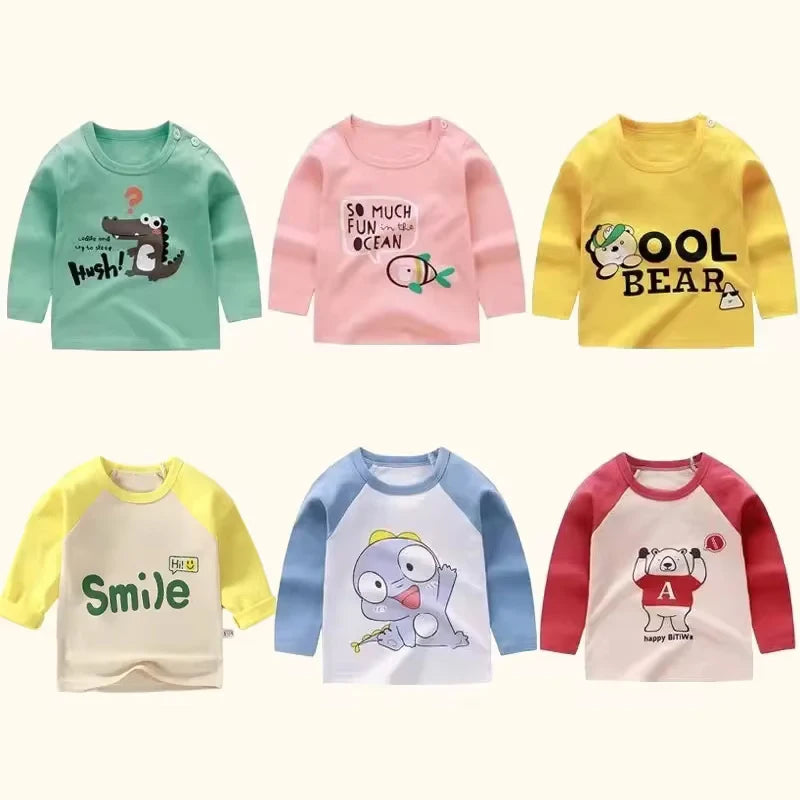 Children's Clothing Boys T-Shirt kids clothes Cartoon Tops Long Sleeve Baby Clothing Autumn Winter Cotton Print Sweatshirt