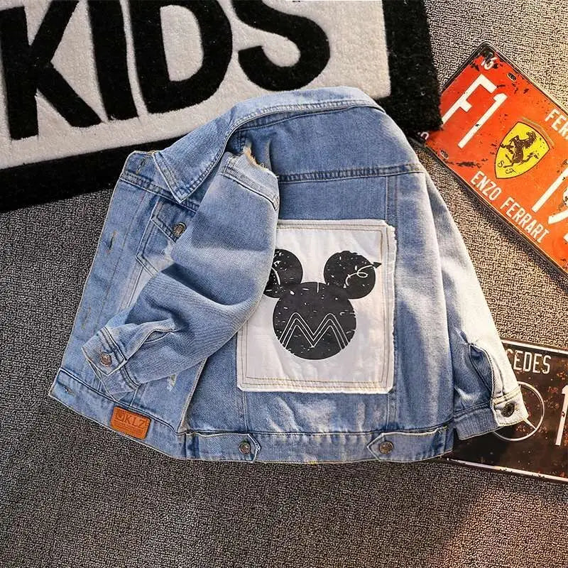 Denim Jacket For Boys Fashion Coats Children Clothing Autumn Baby Clothes Outerwear Cartoon Jean Jackets Coat