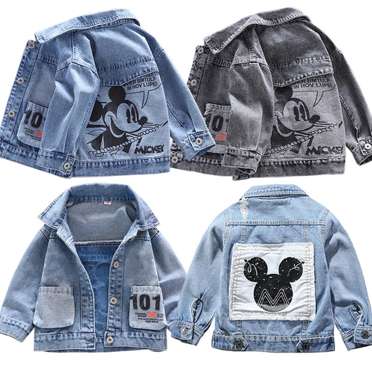 Denim Jacket For Boys Fashion Coats Children Clothing Autumn Baby Clothes Outerwear Cartoon Jean Jackets Coat