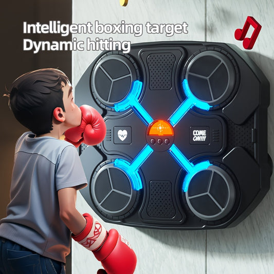 Interactive Boxing Reflex Training Target with Dynamic LED Lights, Wireless Music & Durable Plastic Material - Boys Punching Game for Ages 3-8, Enhances Coordination & Rhythm, Fun Exercise Equipment