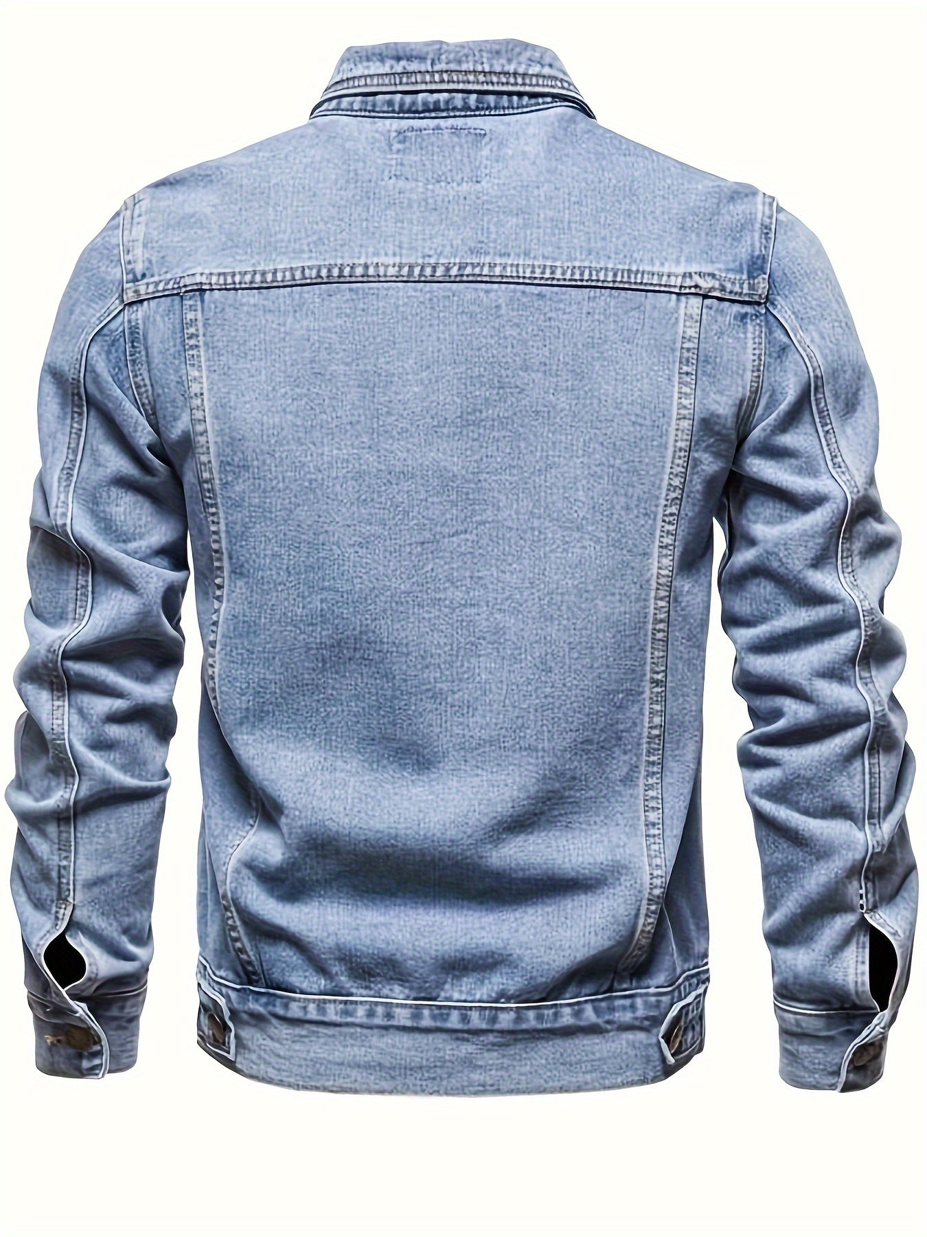 Men's Casual Denim Jacket, Street Style Button Up Jacket