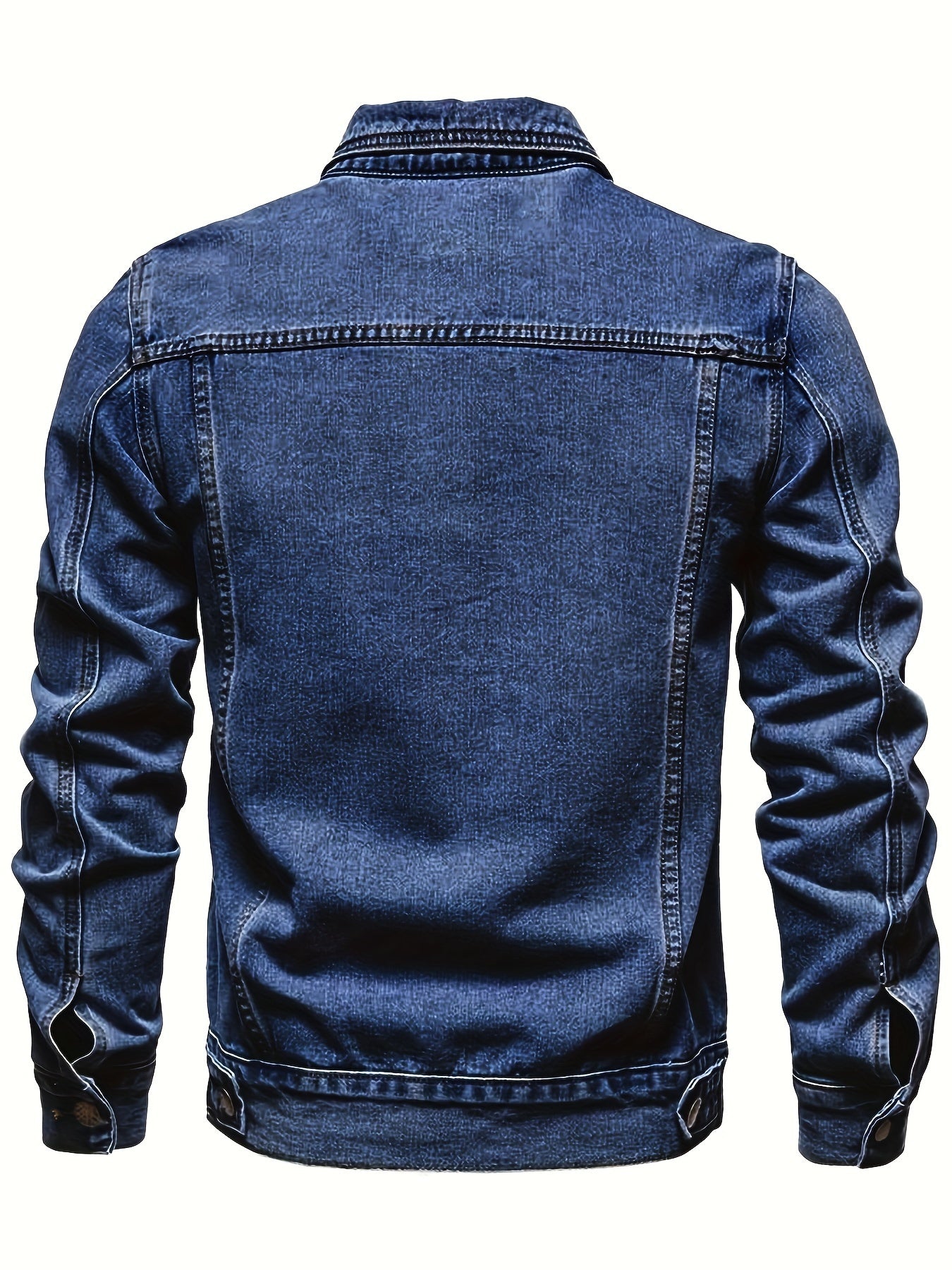 Men's Casual Denim Jacket, Street Style Button Up Jacket