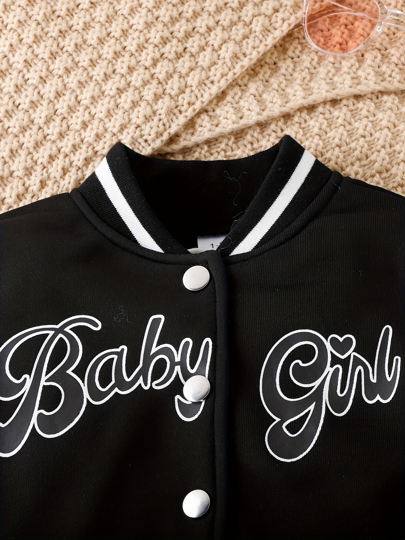 Preppy Style Girls 2pcs BABY GIRL Print Baseball Jacket + Pleated Skirt Set For Party Sports Gift