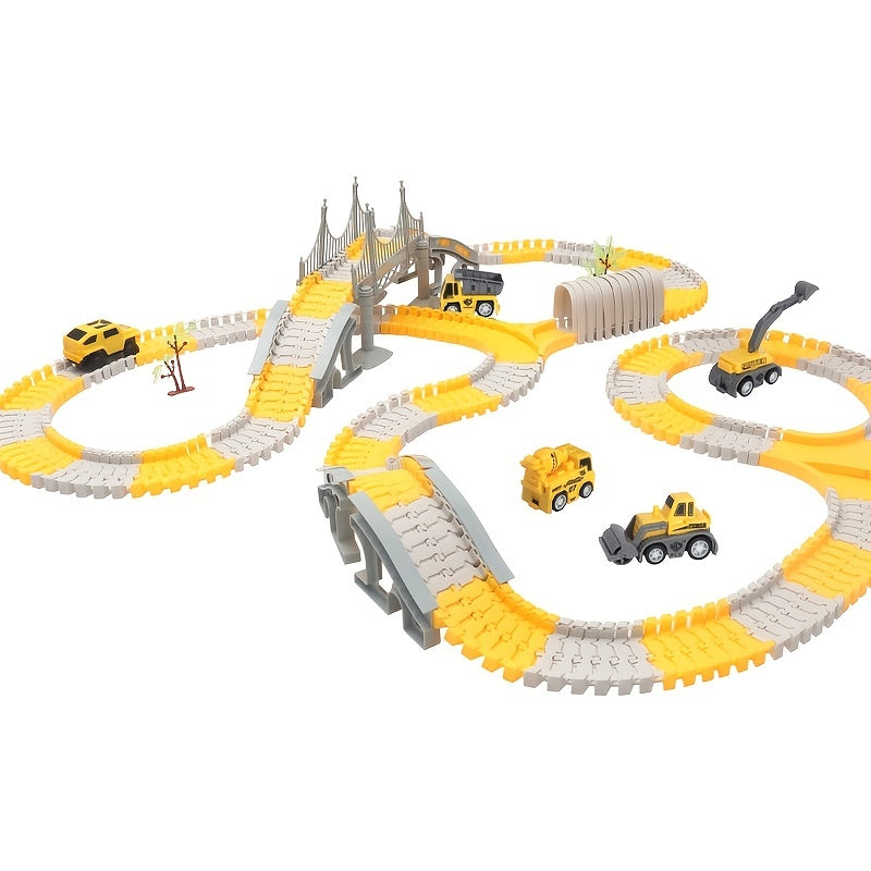 Boys Educational Toys, Track Car, Small Train, DIY Electric Track, Engineering Car Christmas, Halloween, Thanksgiving Day Gift Halloween Gift