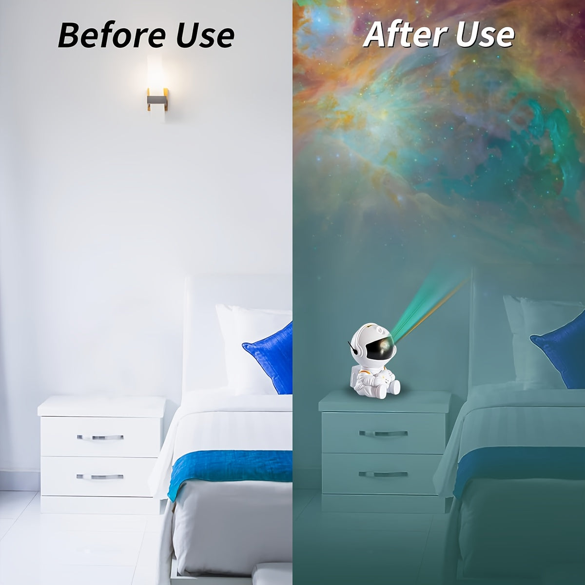 Astronaut For Galaxy Night Light Projector with Remote - 360° Rotating Head, USB Powered, Perfect for Room & Game Room Decor, Ideal Birthday or Holiday Gift - Boys