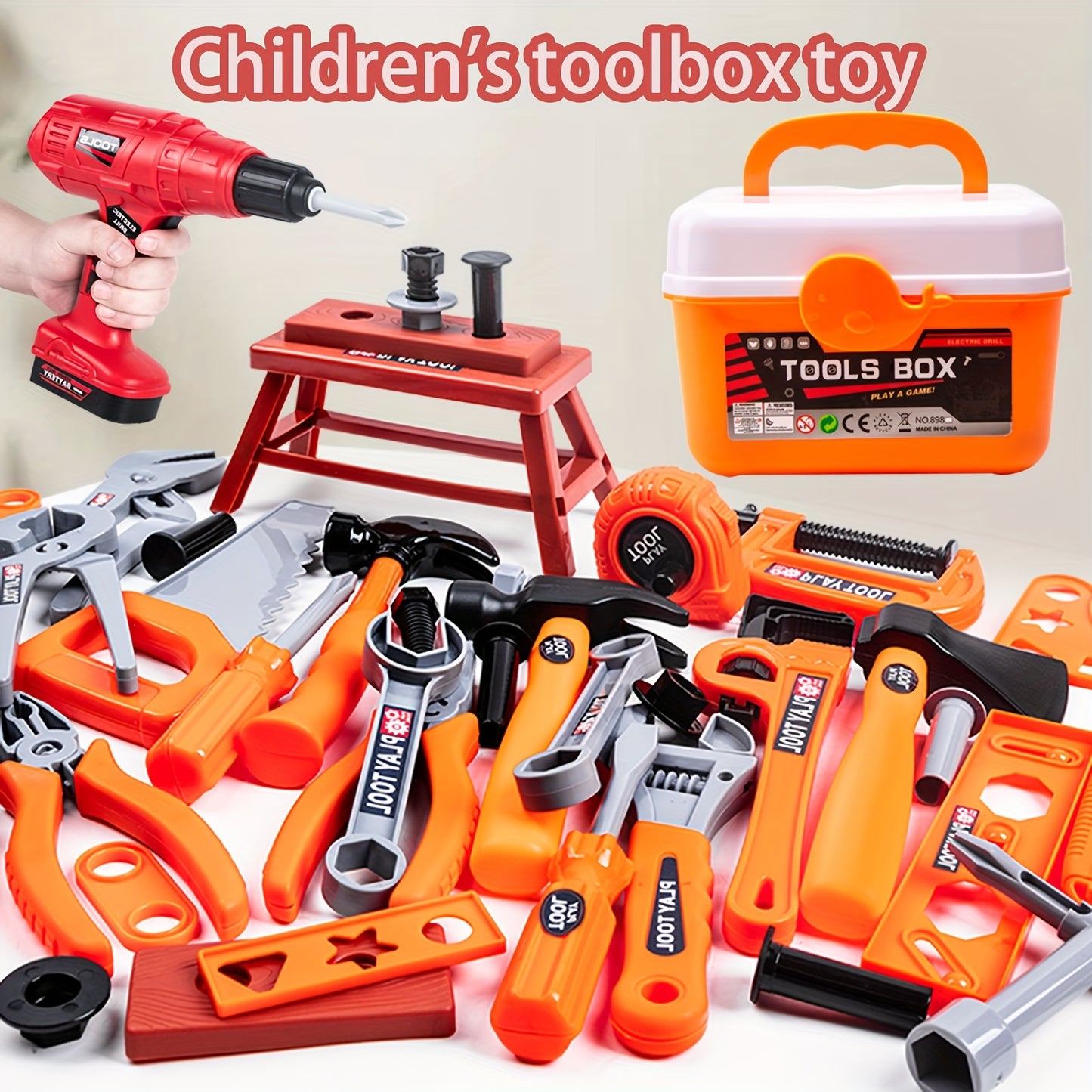 Children's Electric Drill Tool Box Toy Set For Boys, Simulation Repair Electric Saw, Baby Repair Screwdriver, Play House