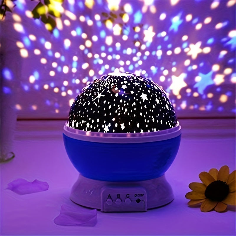 1pc Star Moon Night Light Projector - Starry Night Light For Bedroom Lamp Toys For Gifts Birthday, 360 Degrees Rotating Moon Star Projector, Colour Changing LED Night Light Lamps, Christmas Gifts